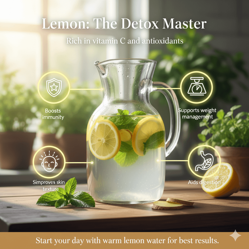 lemon water detox master vitamin C immunity digestion weight management