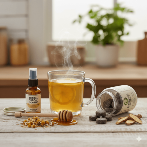 Natural sore throat remedy using honey and warm water
